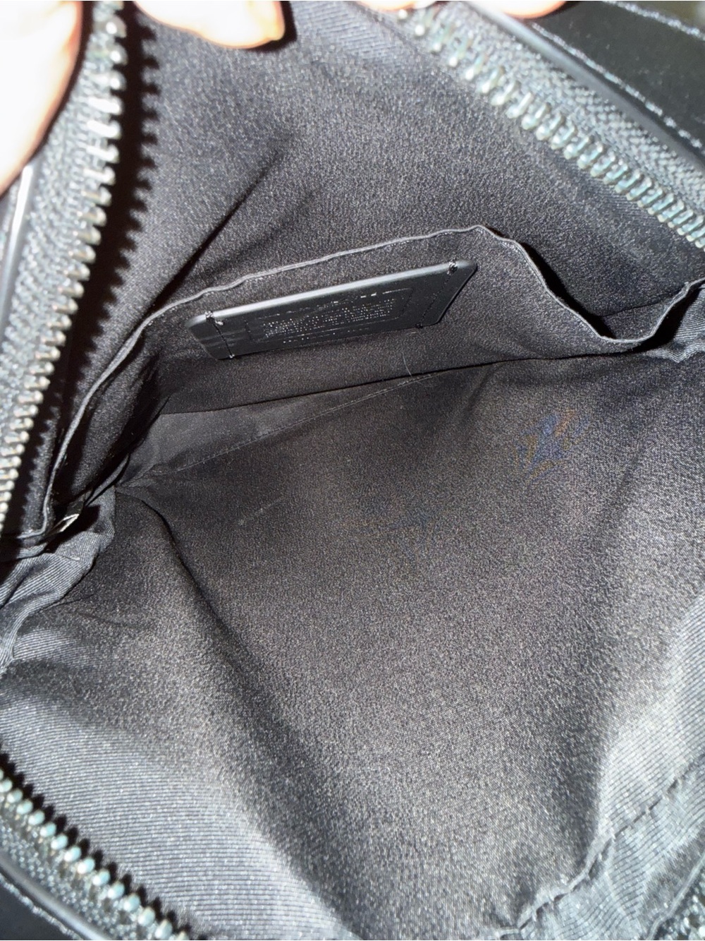 Coach Black Embossed Signature Leather Messenger Bag - Picture 4 of 13